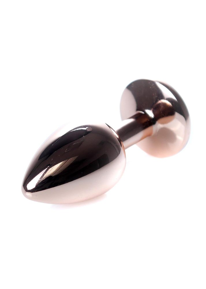 Stalowy korek analny z diamentem HeavyFun ciemnnoniebieski 7 cm