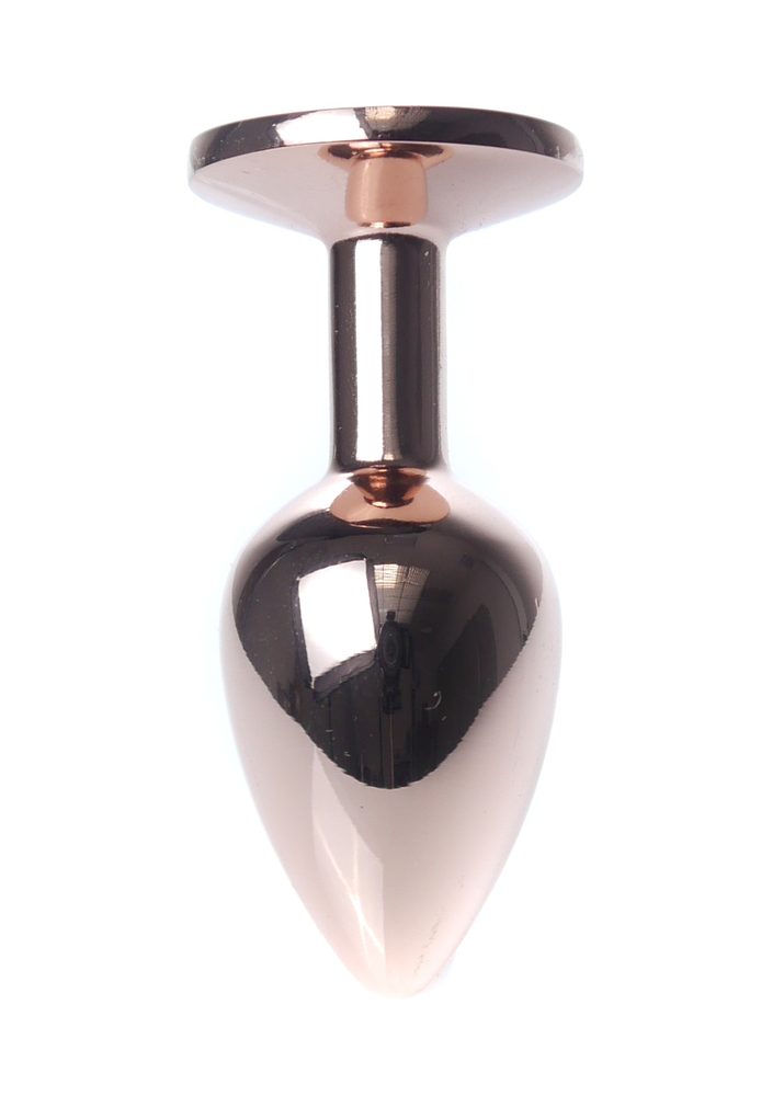 Korek analny ze stali nierdzewnej z diamentem zielony HeavyFun 7 cm