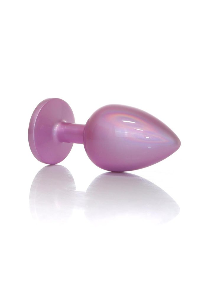 Stalowy korek analny z diamentem różowy HeavyFun 9 cm