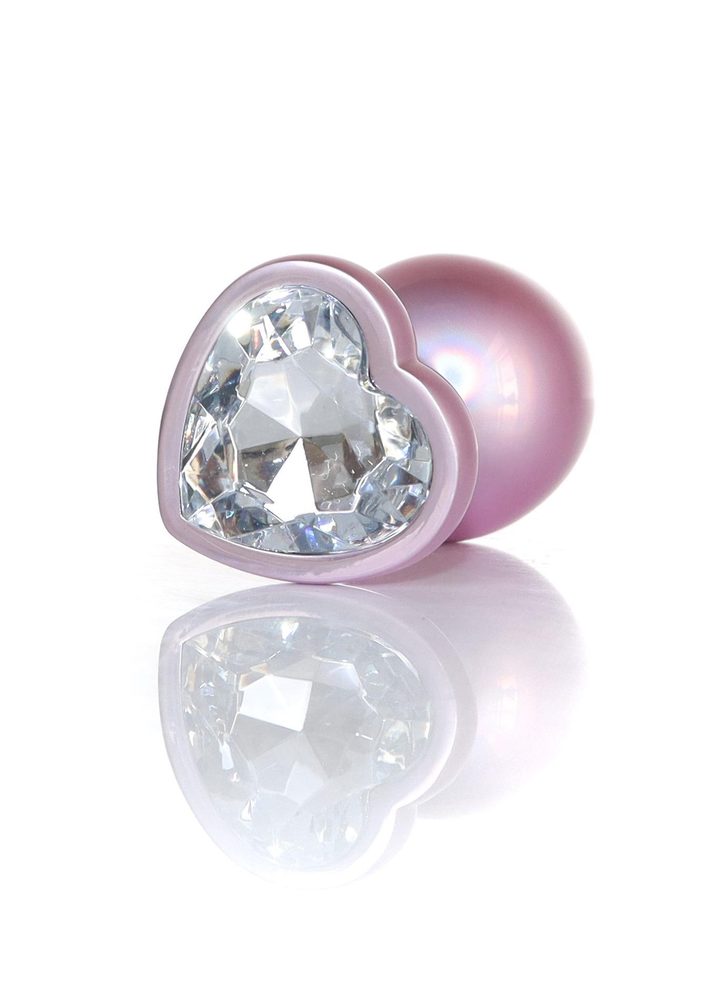 Biżuteria analna stalowa z diamencikiem różowym 9 cm