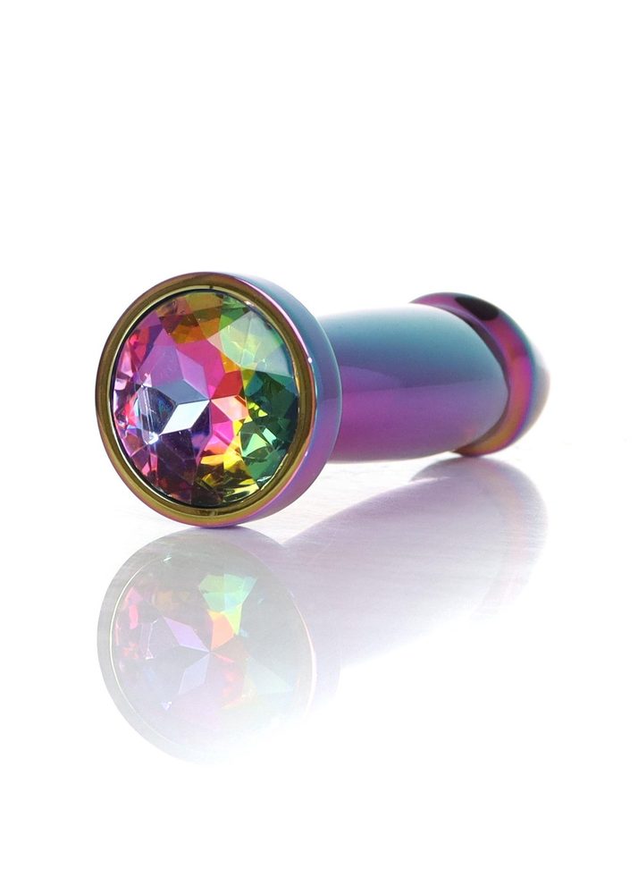Stalowy korek analny penis z diamentem HeavyFun 10 cm