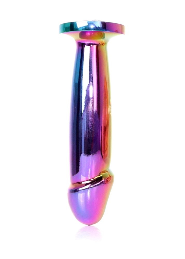 Stalowy korek analny penis z diamentem HeavyFun 12 cm