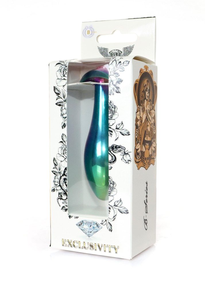 Korek analny stalowy z diamencikiem różowy M HeavyFun 9 cm