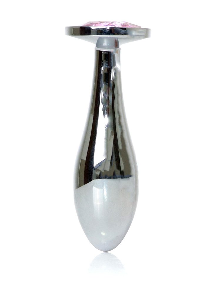 Korek analny ze stali nierdzewnej z diamencikiem HeavyFun srebrny 9 cm