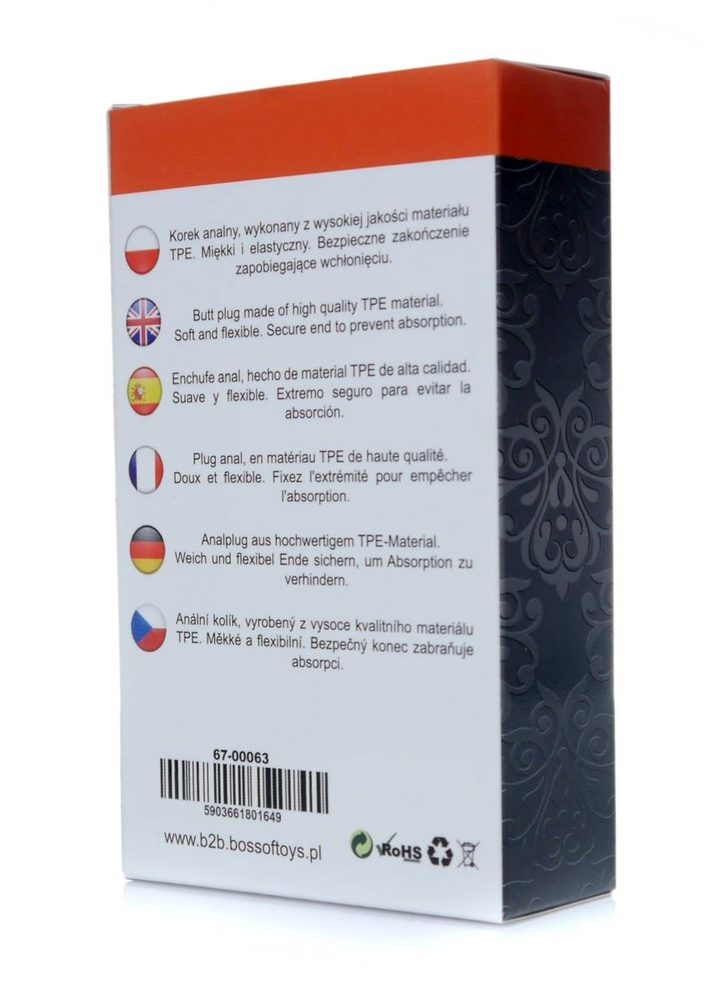 Korek analny falisty miękki TPE EasyLove 9 cm