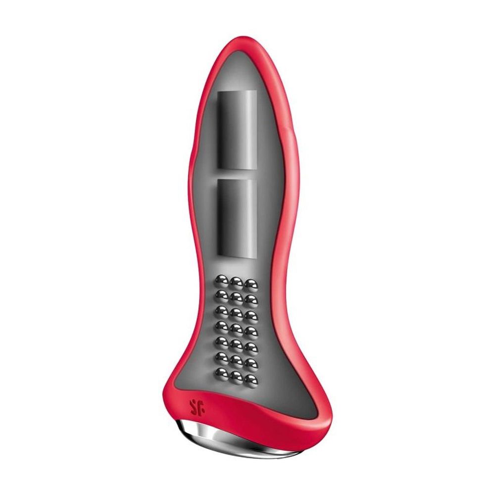 Korek analny wibrujący z rotacją Satisfyer Rotator Plug 1 czerwony 10 cm