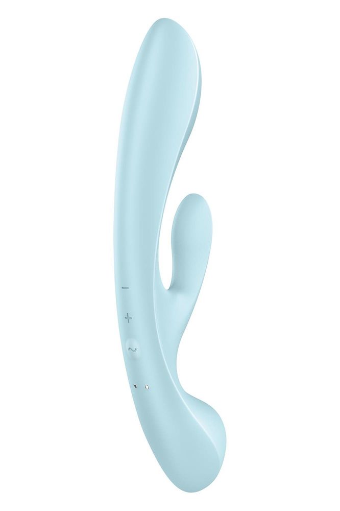 Wibrator króliczek Satisfyer Triple Oh jasnoniebieski USB wodoodporny