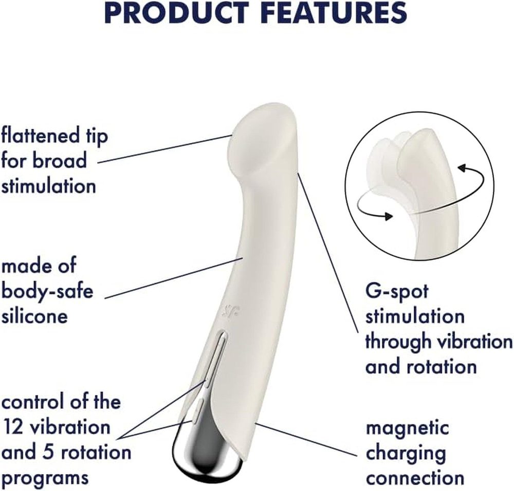Wibrator punktu G obrotowy Satisfyer Spinning G-Spot 1 beżowy USB