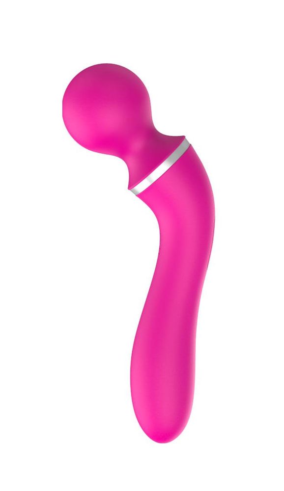 Masażer podwójny z nakładką silikonowy USB wodoodporny różowy 20 cm