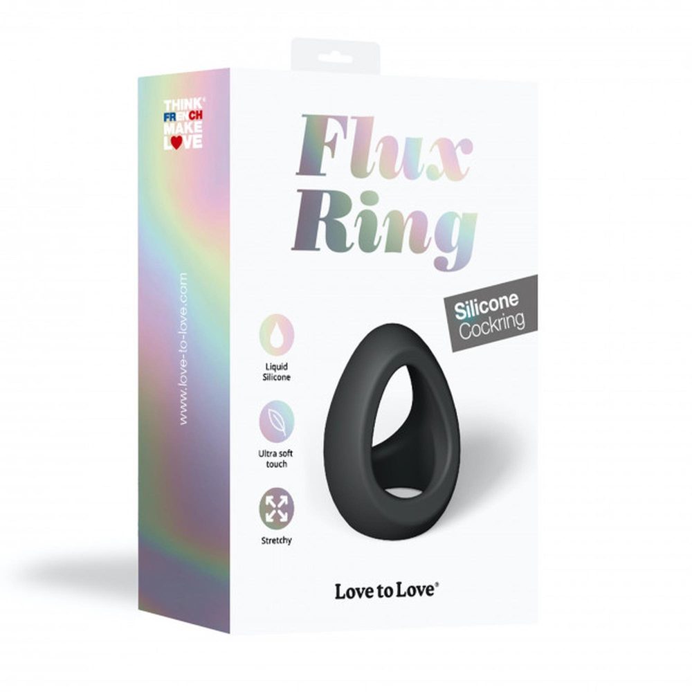 Podwójny pierścień erekcyjny Flux Ring Love to Love czarny onyx