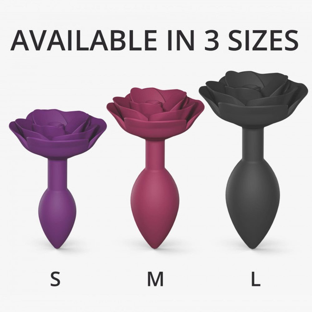 Korek analny silikonowy Open Roses Love to Love fioletowy S 8 cm