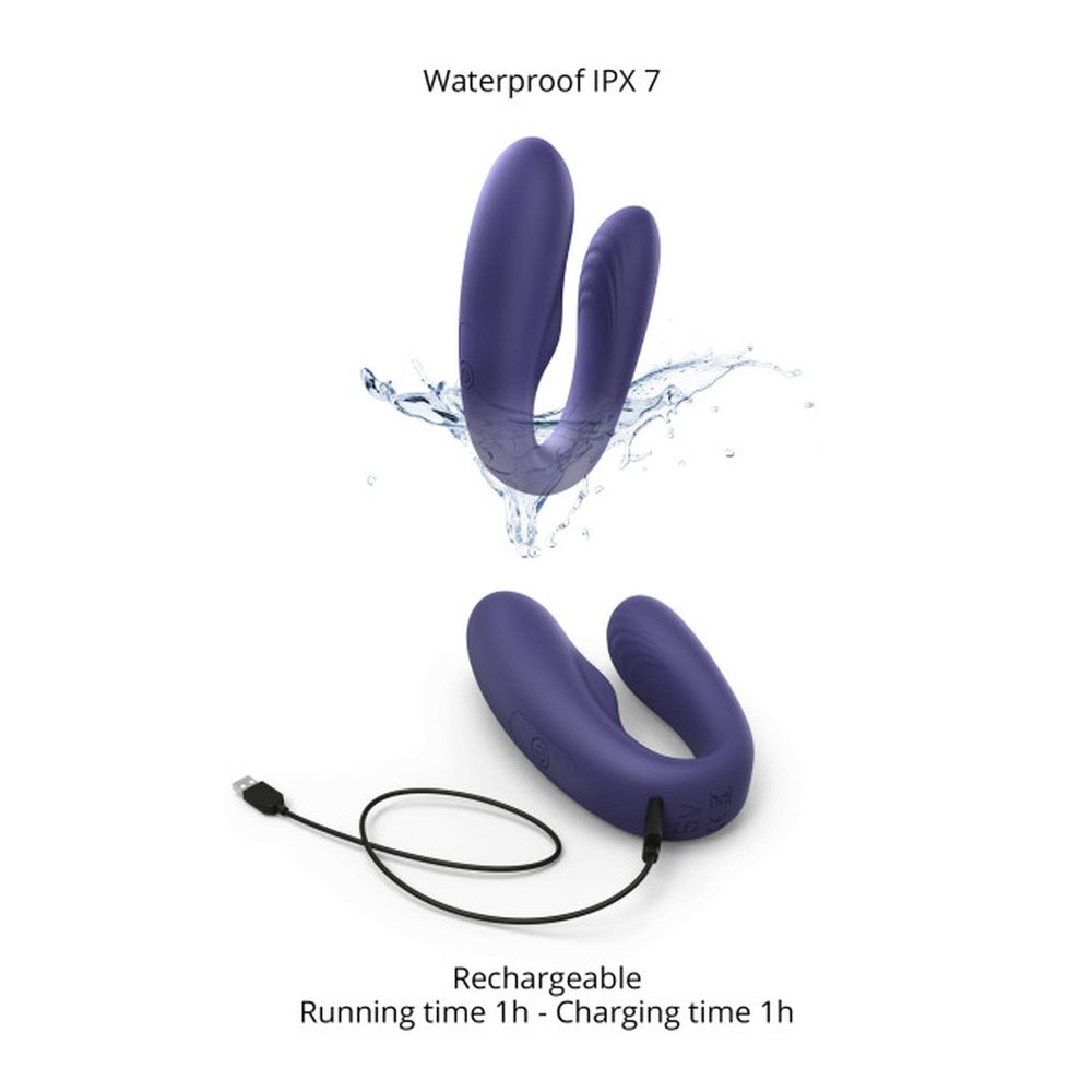 Stymulator łechtaczki Love to Love Match Up indygo 9cm z pilotem