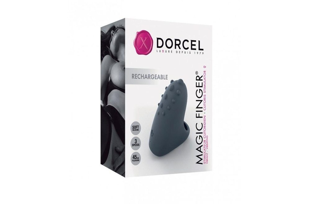Wibrator na palec Dorcel Magic Finger szary silikon 5 cm akumulator