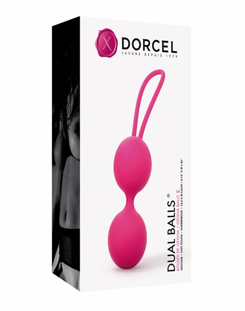 Kulki gejszy podwójne silikonowe Dorcel różowe 15,6 cm