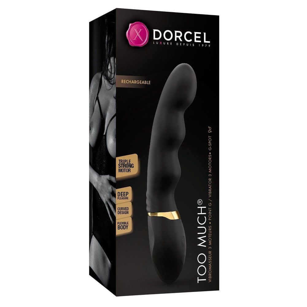 Wibrator punktu G Dorcel Too Much 2.0 z 3 silnikami czarny USB 22 cm
