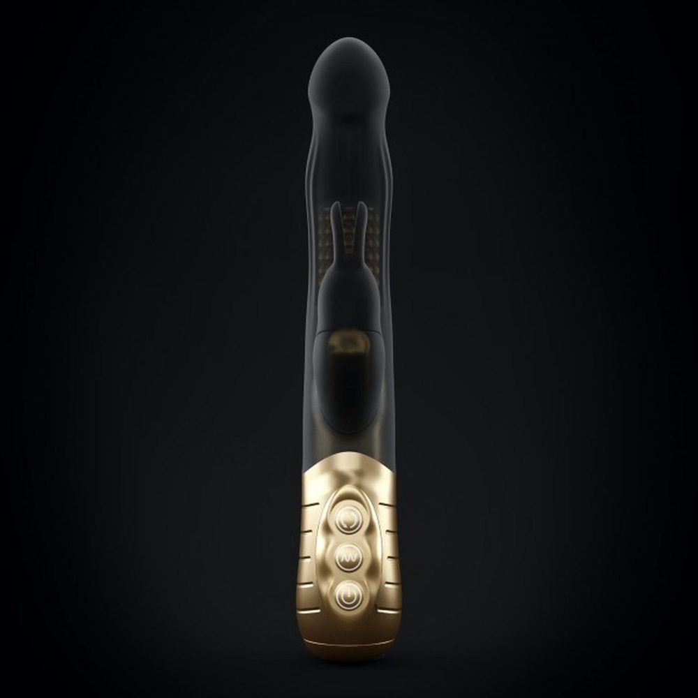 Wibrator króliczek Dorcel Baby Rabbit czarno złoty USB 22 cm