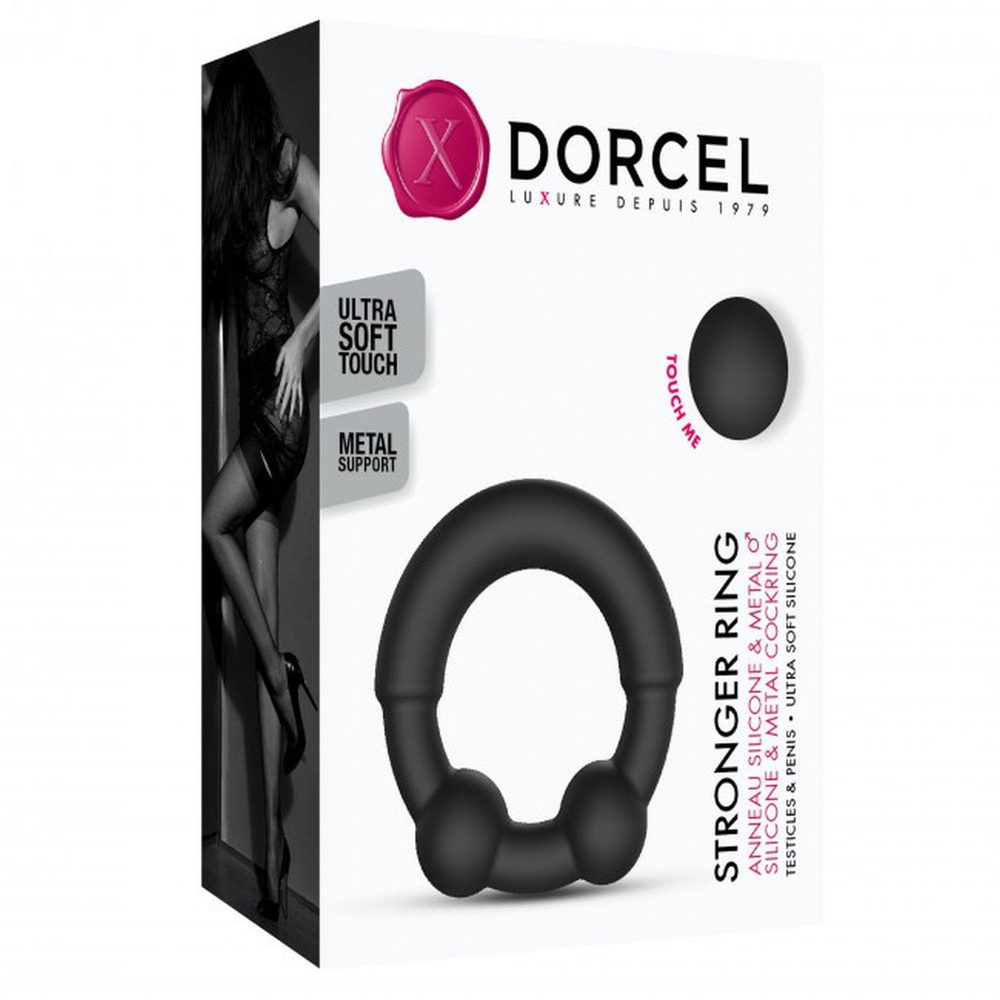 Pierścień erekcyjny silikonowy Stronger Ring Dorcel z metalowymi wypustkami