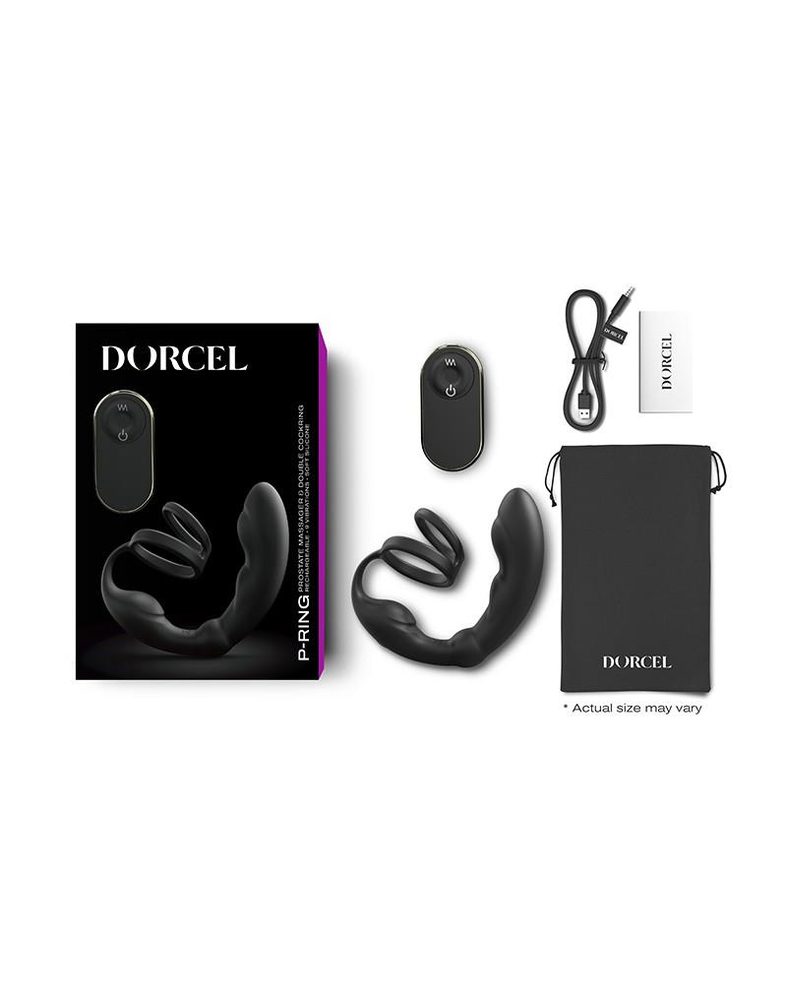 Silikonowy masażer prostaty z podwójnym pierścieniem Dorcel 18 cm
