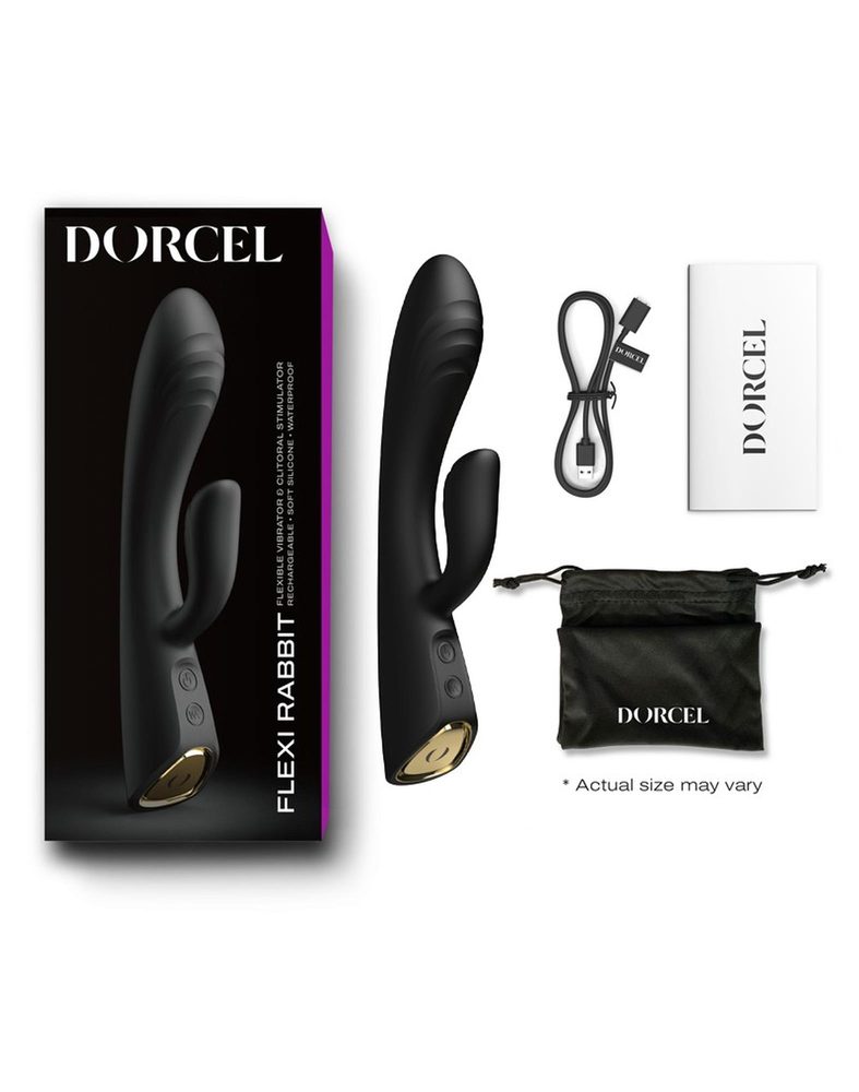 Wibrator króliczek Dorcel Flexi Rabbit elastyczny czarny 21 cm