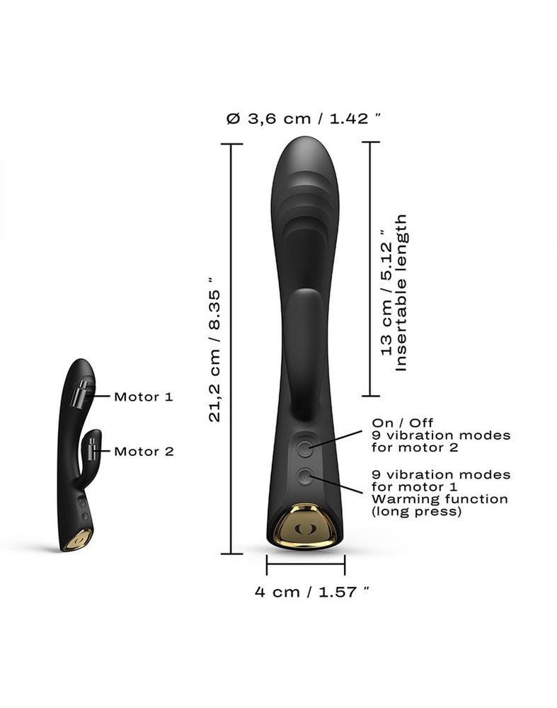 Wibrator króliczek Dorcel Flexi Rabbit elastyczny czarny 21 cm