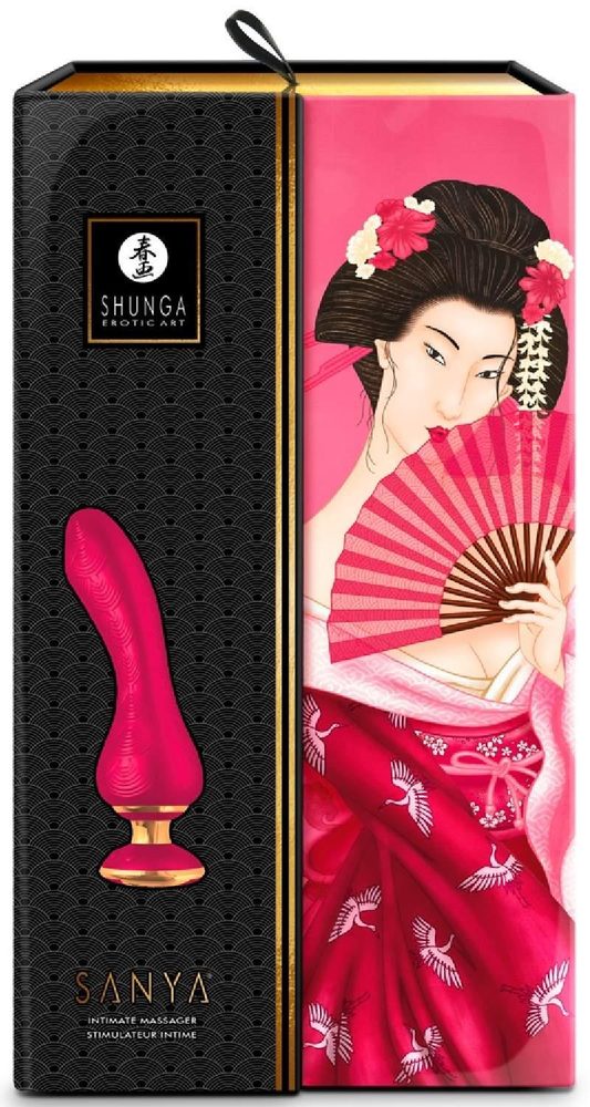 Wibrator punktu G silikonowy Shunga Sanya malinowy USB 18,5 cm