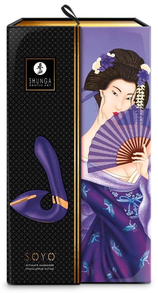 Wibrator stymulator Shunga Soyo fioletowy silikonowy USB 17 cm