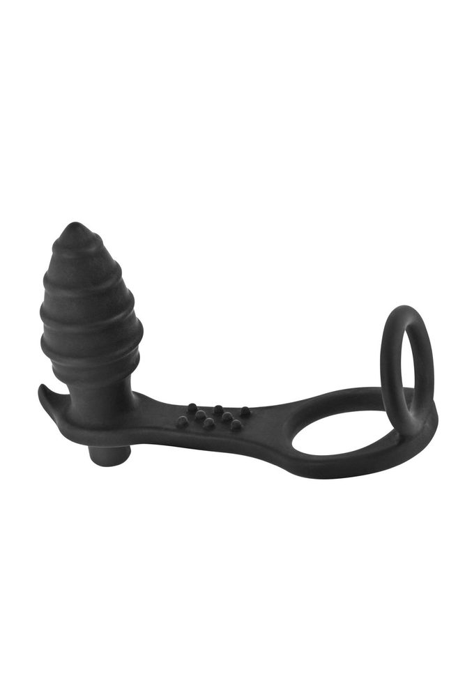 Stymulator prostaty z ringiem i plugiem AP071 czarny