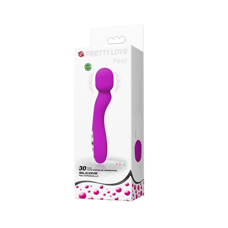 Masażer wibracyjny silikonowy Pretty Love Paul fioletowy USB 30 trybów