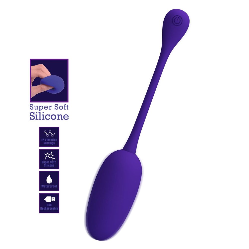 Jajko wibrujące silikonowe Pretty Love Knucker fioletowe 12 funkcji