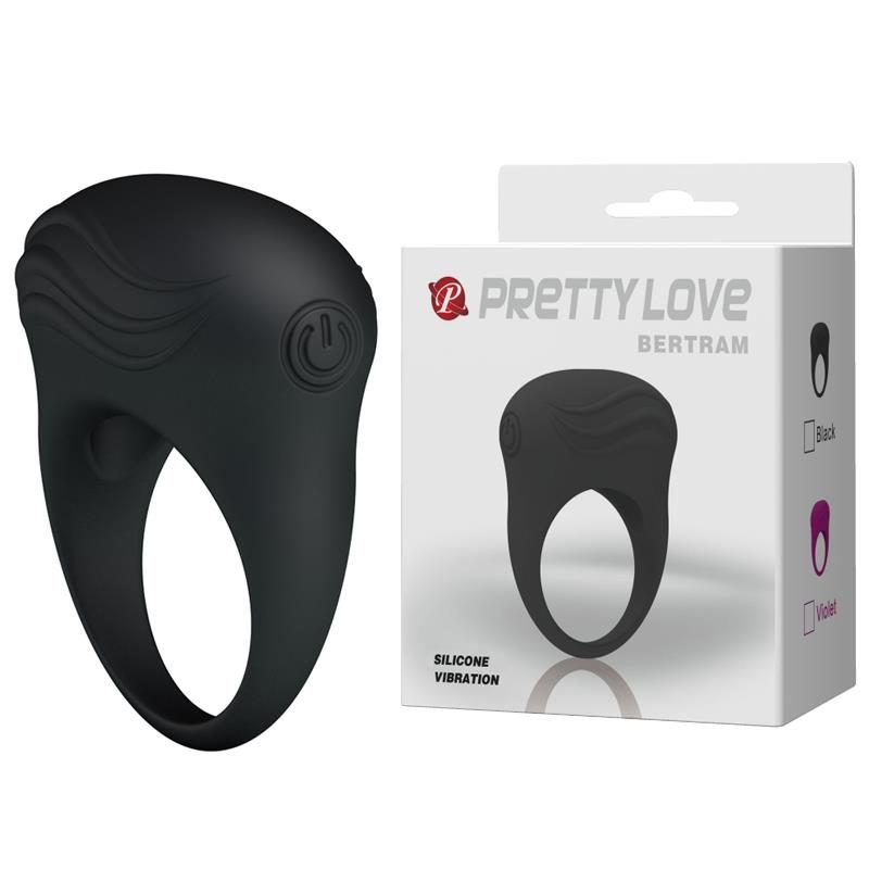 Pierścień erekcyjny wibrujący ultra silny Pretty Love Bertram z wypustką