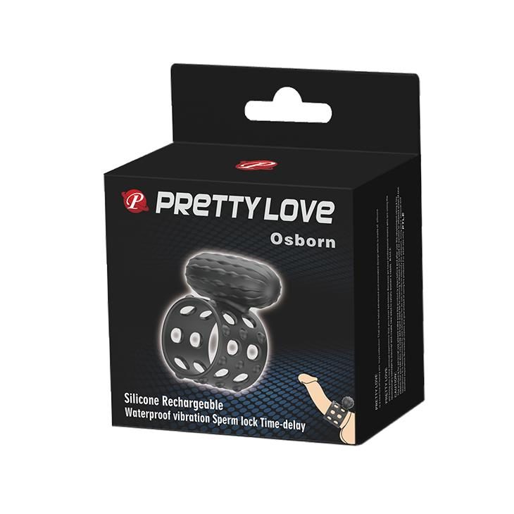 Pierścień erekcyjny wibrujący Pretty Love Osborn czarny silikonowy