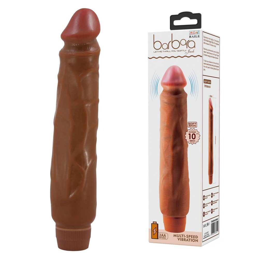 Wibrator realistyczny Baile Barbara Jack 10 cali 2 AA
