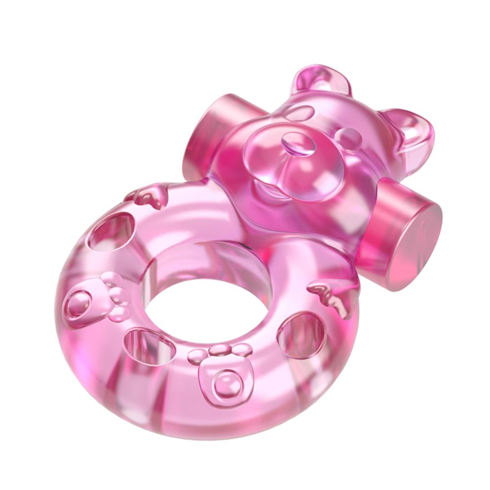 Vibrating Bear Cock Ring – Pink