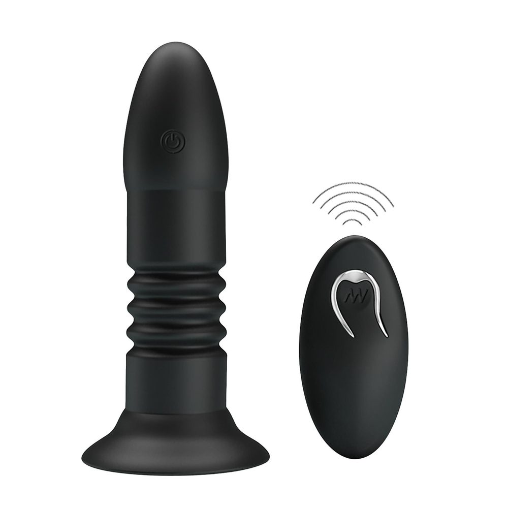 MR PLAY - VIBRATING ANAL PLUG 4 vibrations 4 thrusting Remote Control