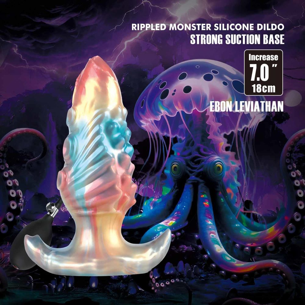 Korek analny silikonowy pompowany Power Ebon Leviathan 18 cm