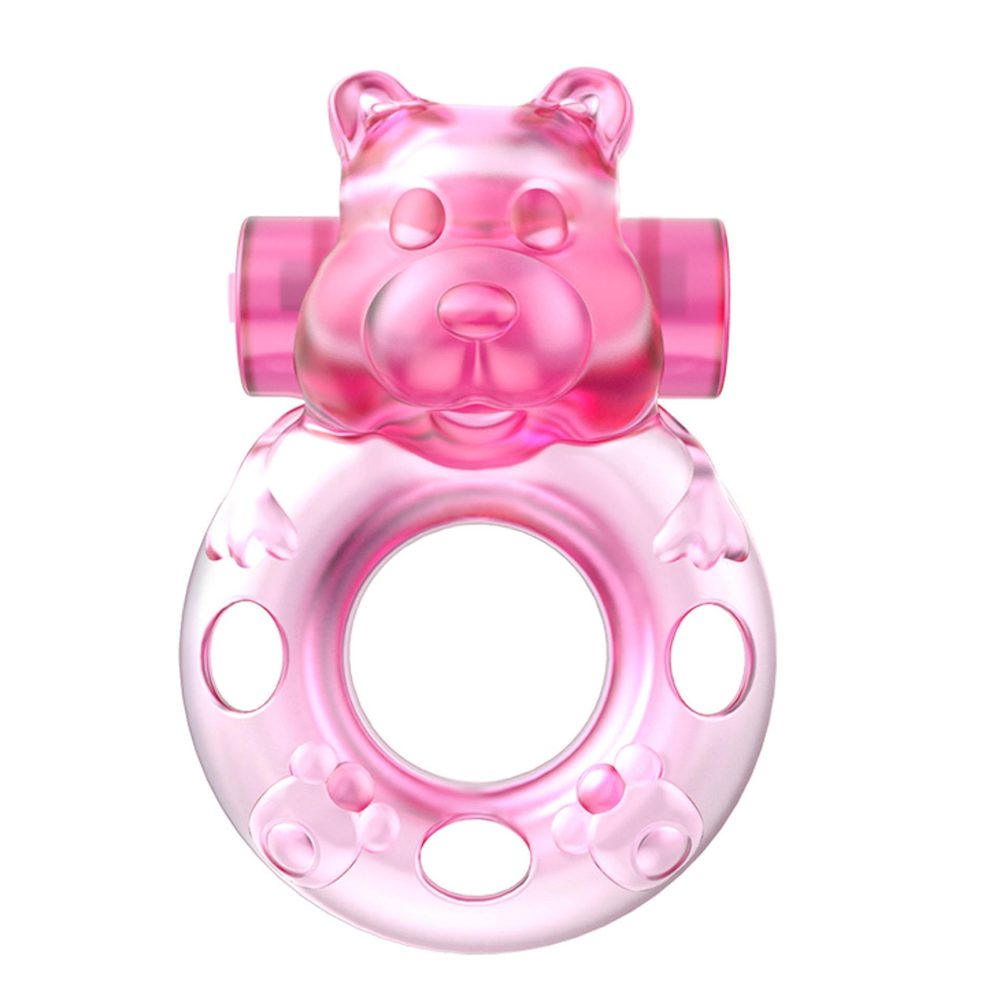 Vibrating Bear Cock Ring – Pink