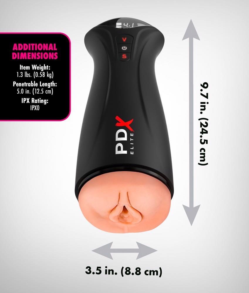 Masturbator z wibracją i ssaniem PDX Elite USB 24,5 cm