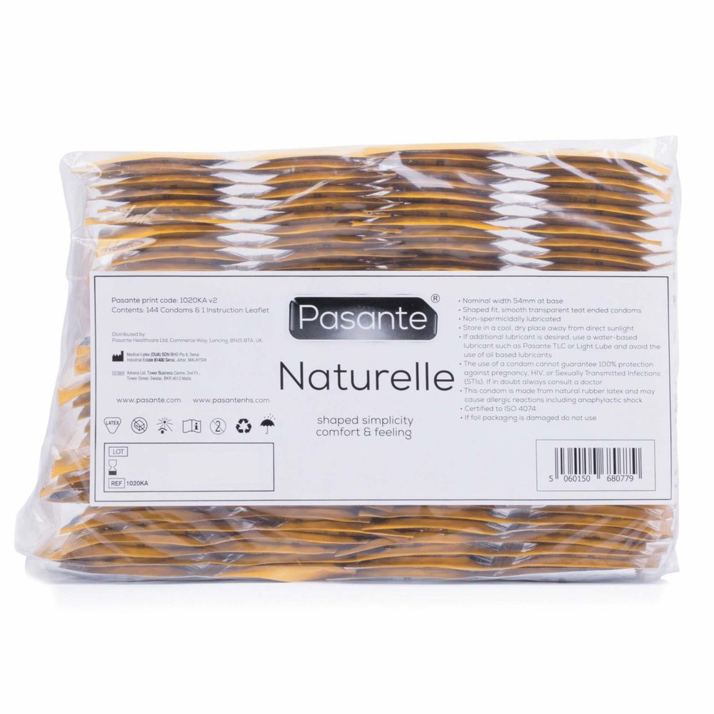 Prezerwatywy Pasante Naturelle nawilżane bez plemnikobójczego 144 szt