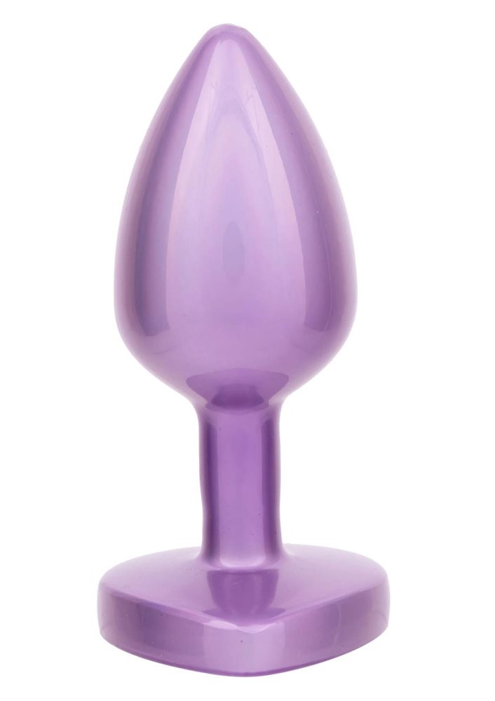 Mały korek analny z kryształowym sercem Calexotics fioletowy 6cm