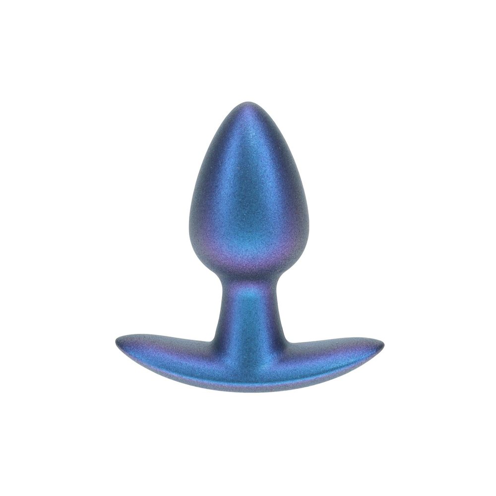 Korek analny silikonowy Ouch! metaliczny niebieski 6,5 cm