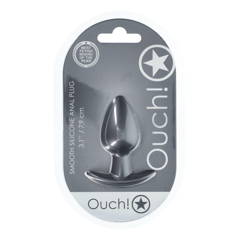 Silikonowy korek analny Ouch medium metaliczny 79 cm