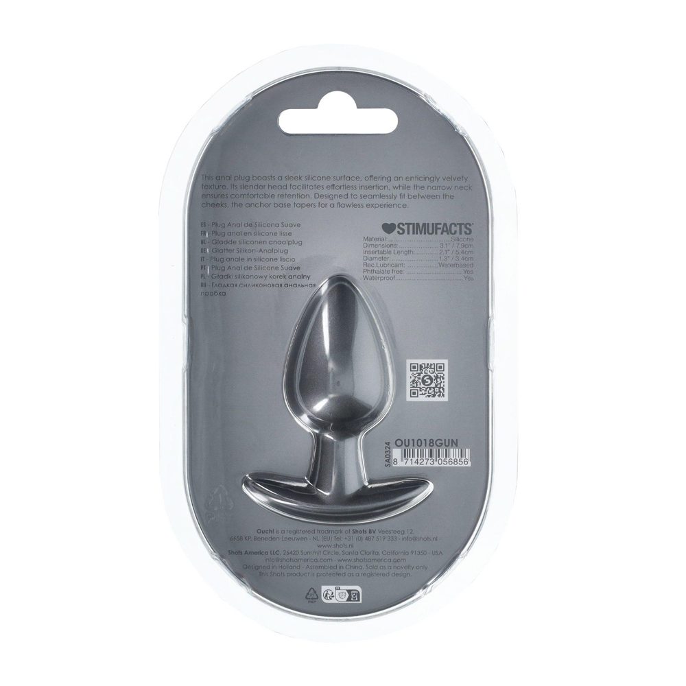 Silikonowy korek analny Ouch medium metaliczny 79 cm