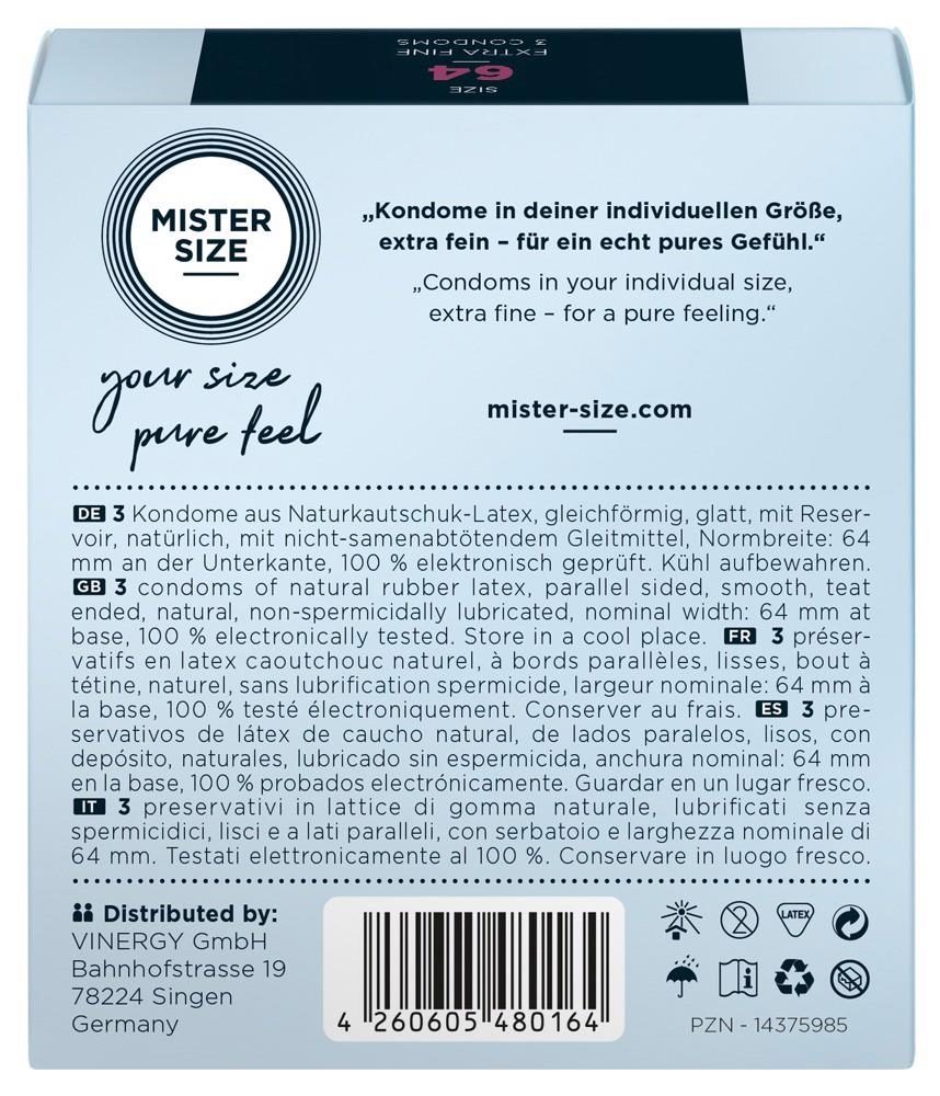 Prezerwatywy wegańskie Mister Size 64 mm 3 sztuki