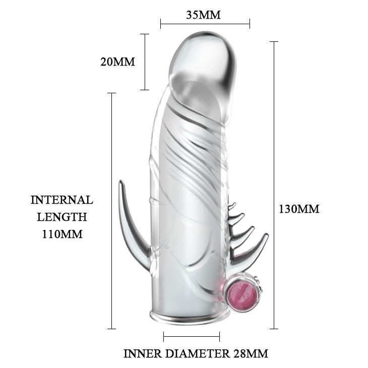 Wibrująca przedłużka na penisa Baile z wypustkami 2cm
