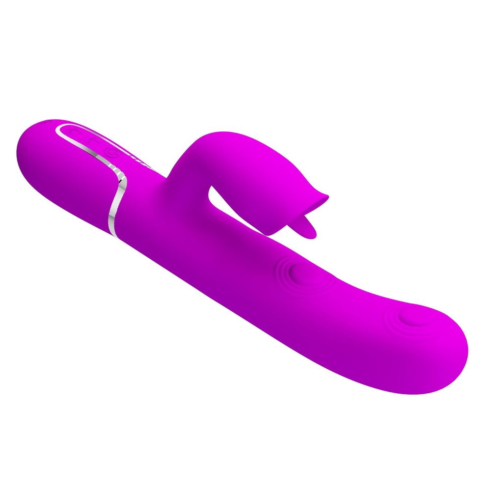 Wibrator króliczek Pretty Love Gigi fioletowy z lizaniem USB