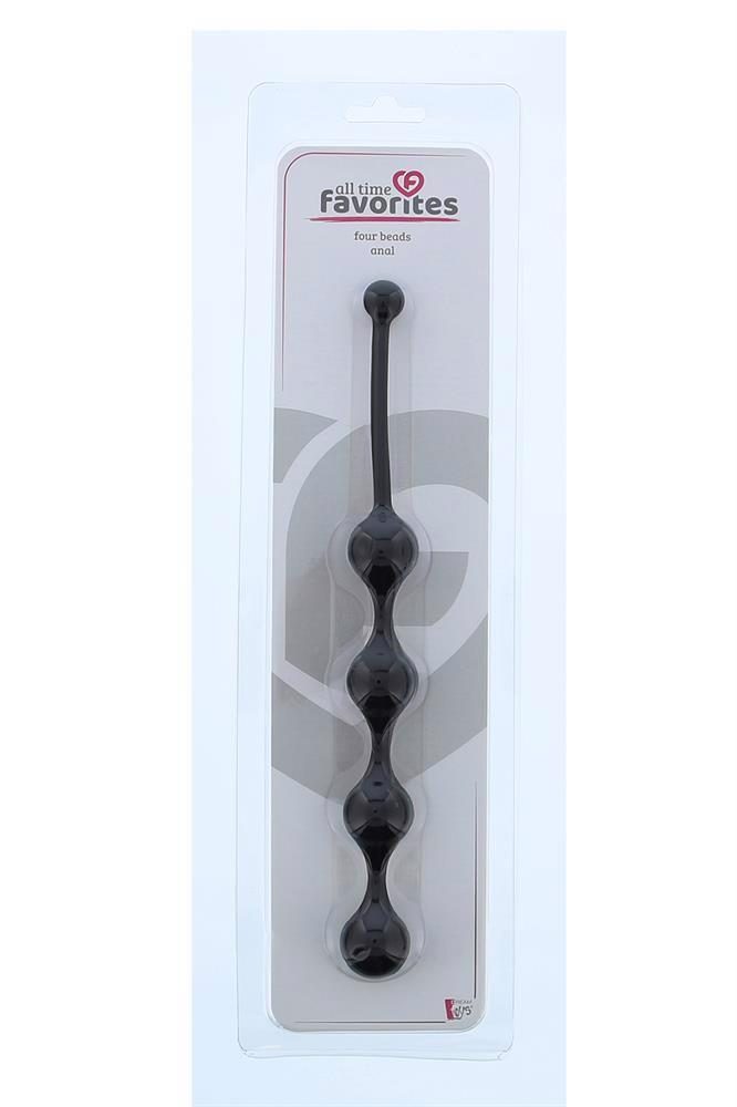 Sznur 4 kulek analnych silikonowy czarny 24 cm Dream Toys