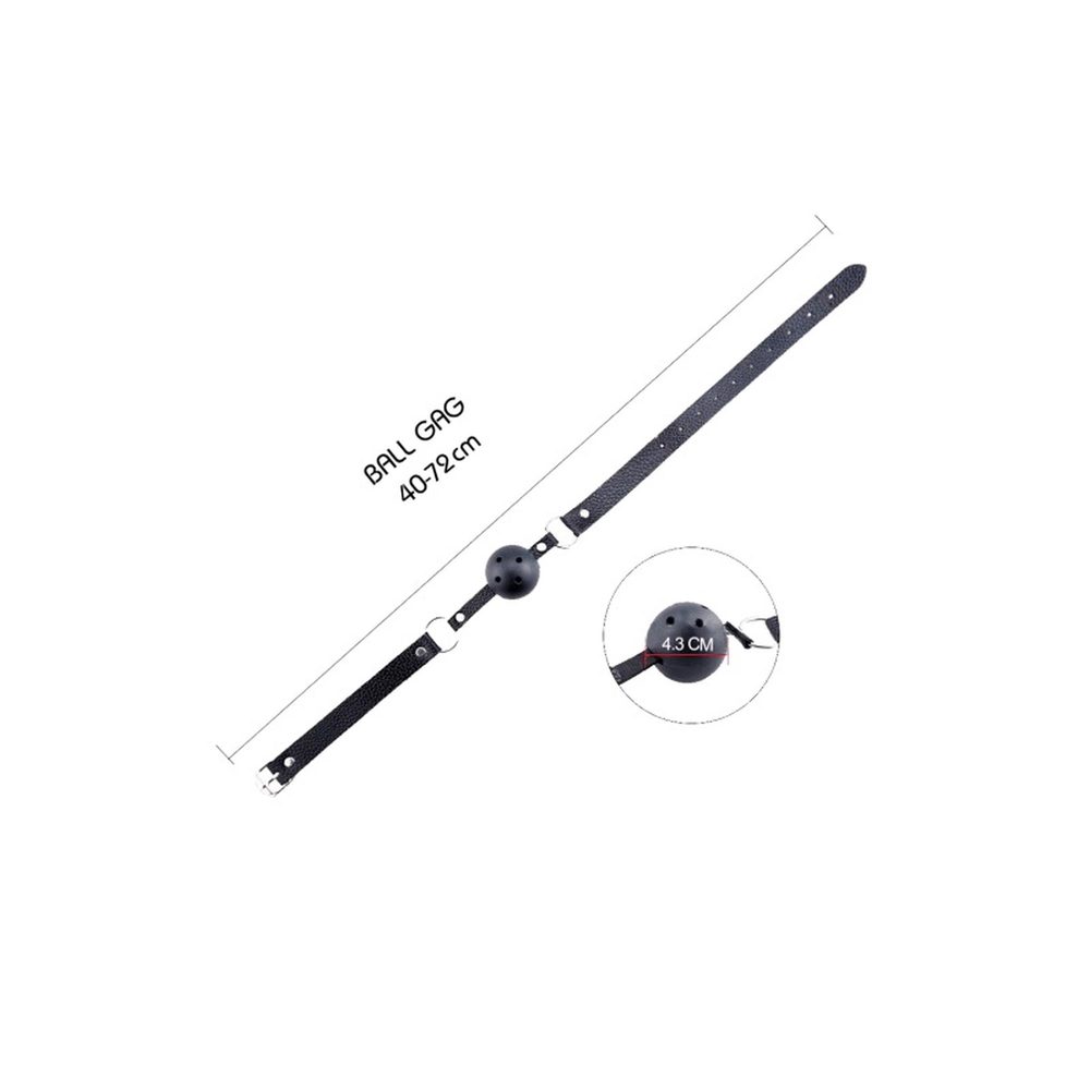 Knebel Discretion Alive czarny z otworami 4,5 cm regulowany