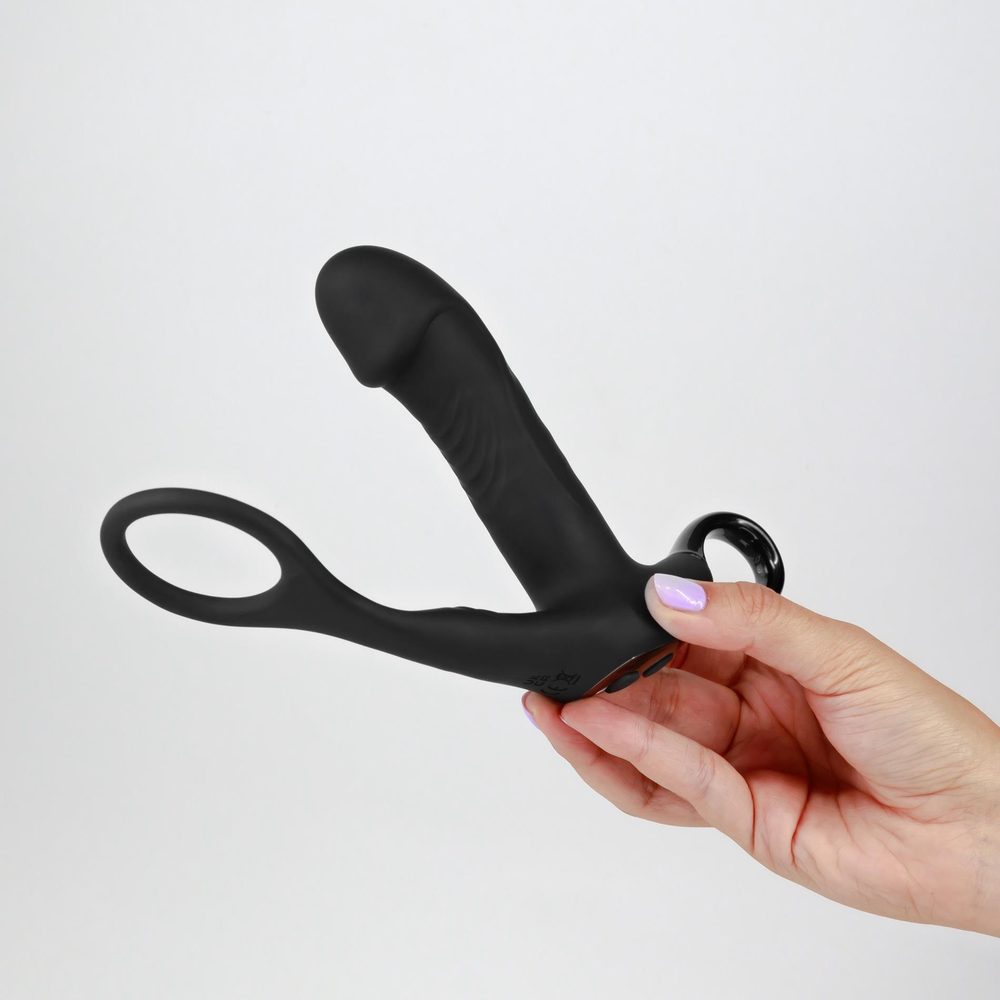 Masażer prostaty Crushious Magoo z pierścieniem i pilotem USB 14 cm