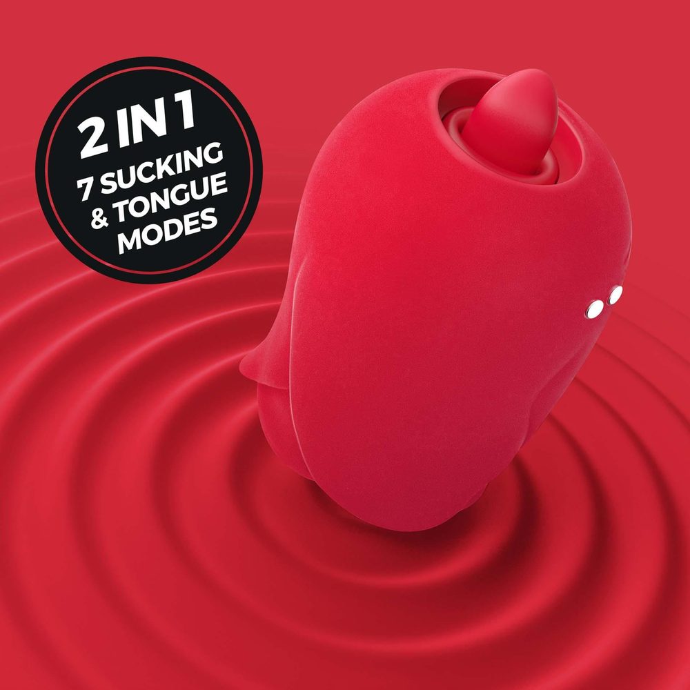 Stymulator łechtaczki z językiem Crushious Rosita silikonowy USB 6 cm