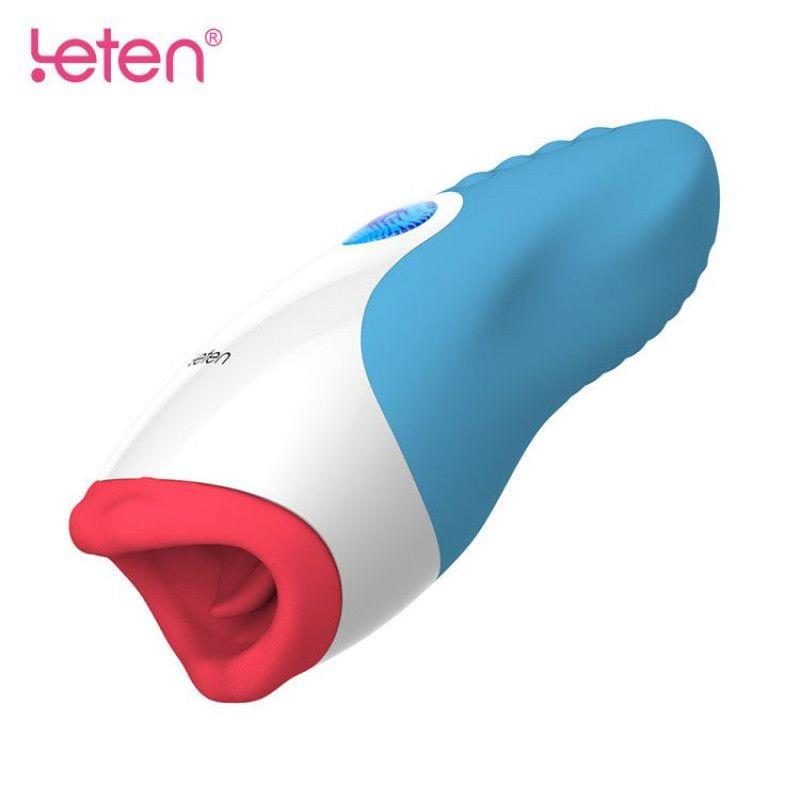 Masturbator oralny Leten z grzaniem wibracjami USB